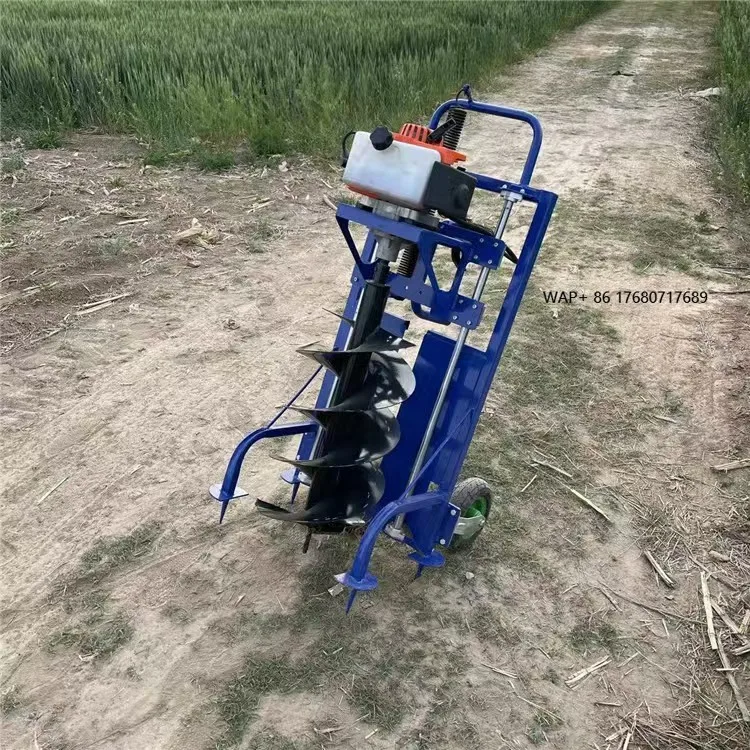 

A Small Orchard Planting, Tree Planting, Fertilizing, Hole Drilling and Pile Driving Machine with a Trolley