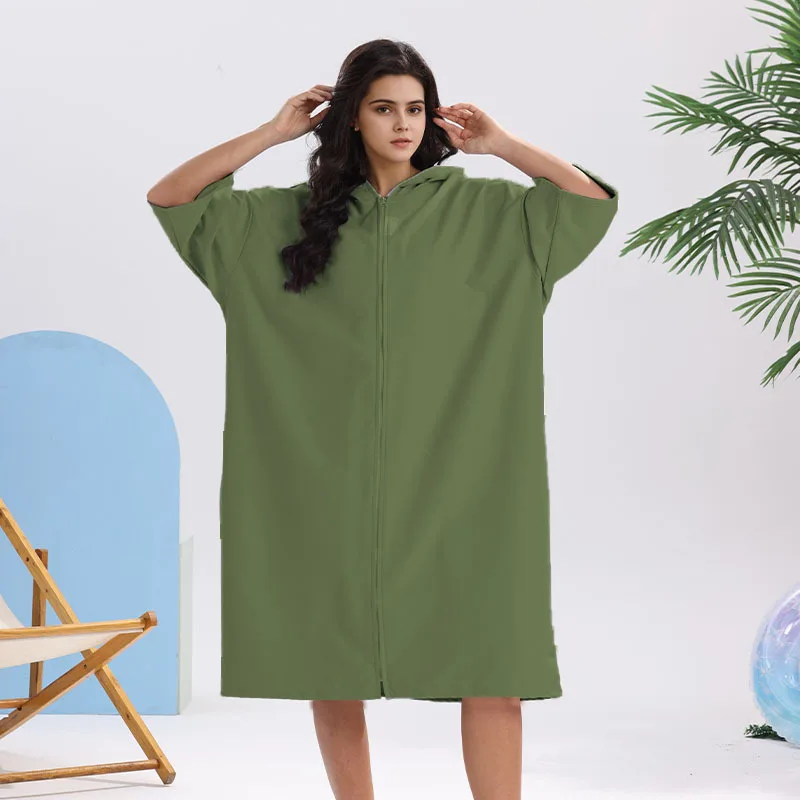 

Впитывающий быстросохнущий пляжный халат-пончо для женщин, для плавания, серфинга, дайвинга, теплое полотенце, не оставляет ворсинок