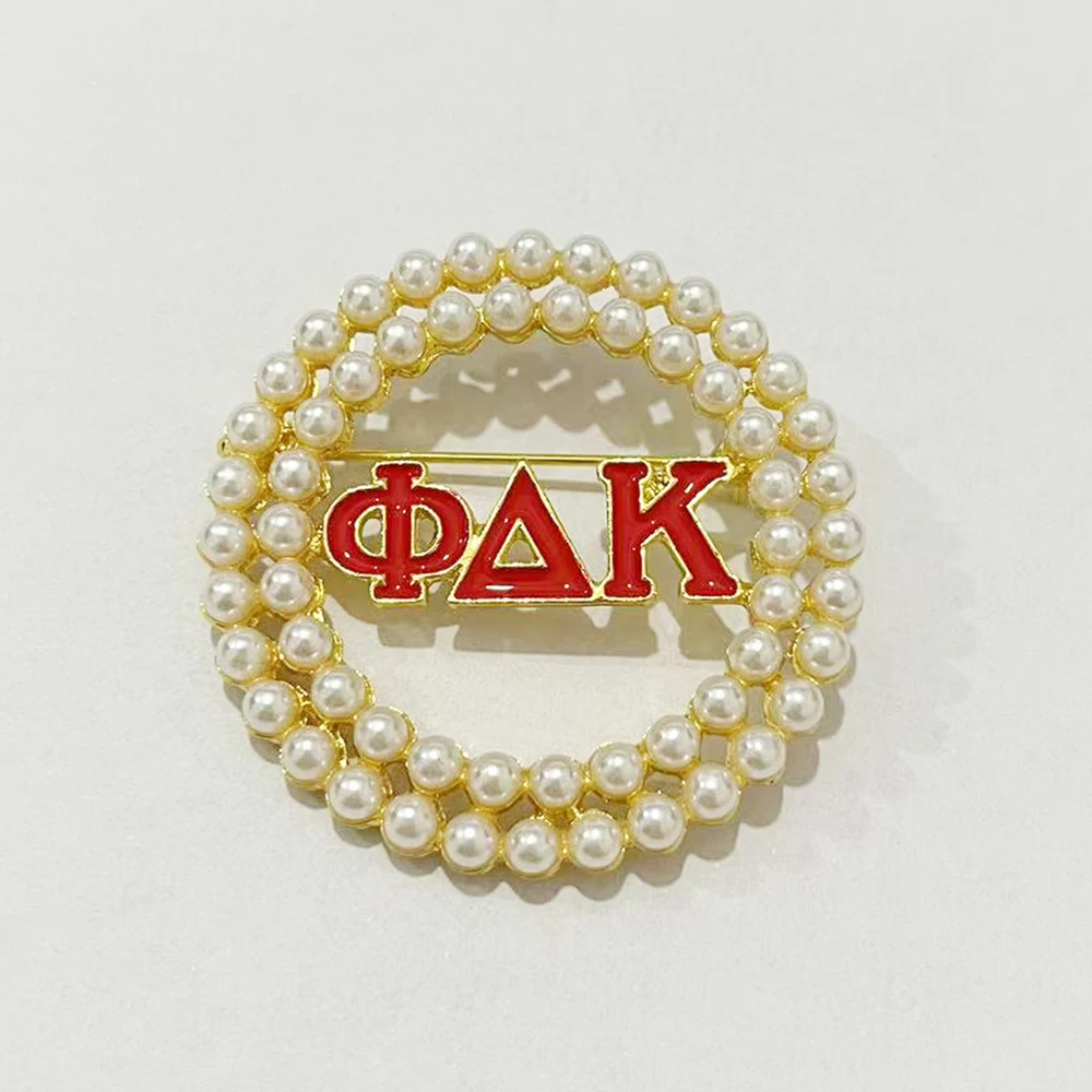 Phi Delta Kappa Greek Letter Pearl Brooch