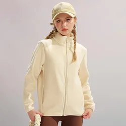 Double-sided Fleece Sports Jacket Women Autumn Winter Outdoor Exercise Warm Jacket Windproof Stand Up Collar Thick Casual Jacket