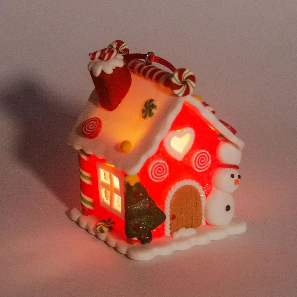 Christmas Tree Decoration Gingerbread Small House Pendant Home Holiday Acrylic DIY Pendant Xmas 2024 New Year Ornament Navidad