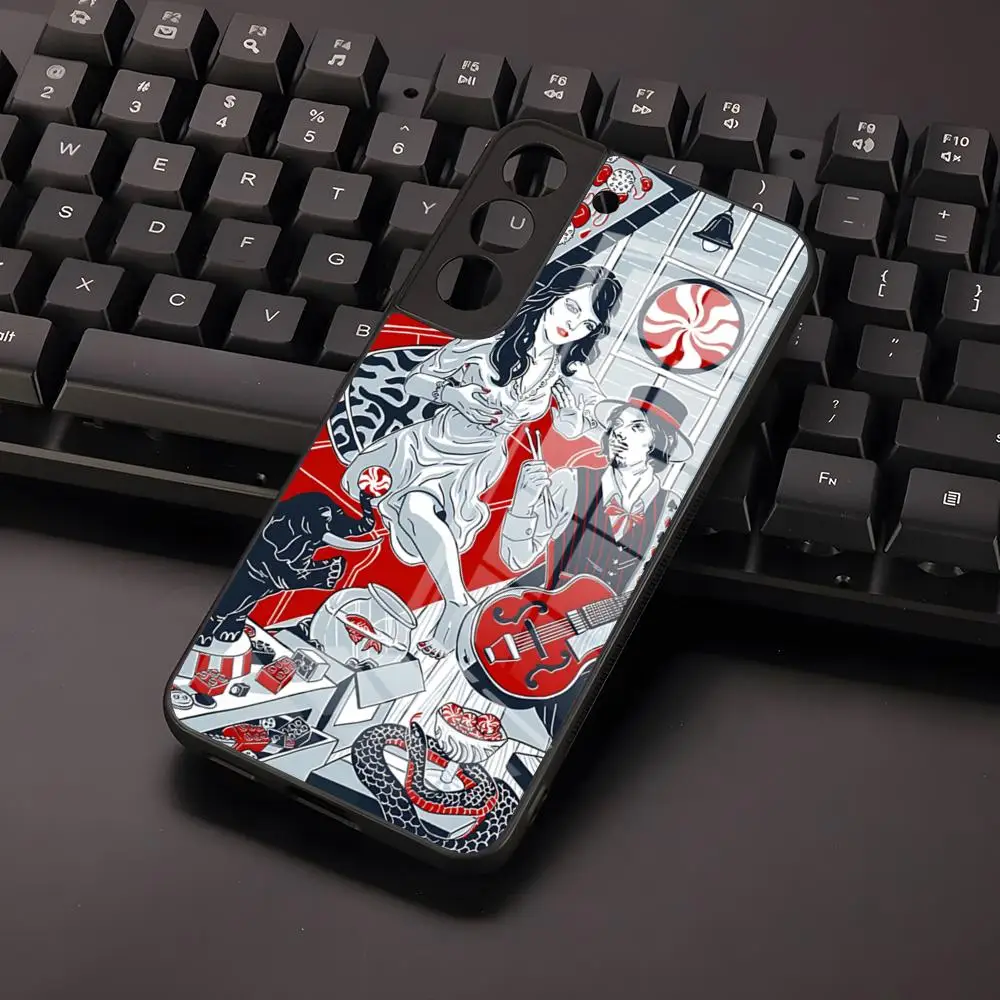 Band The White Stripes Phone Case For Samsung S24 S23 FE Ultra S22 Plus S20 Note 20 Magnetic Wireless Cover