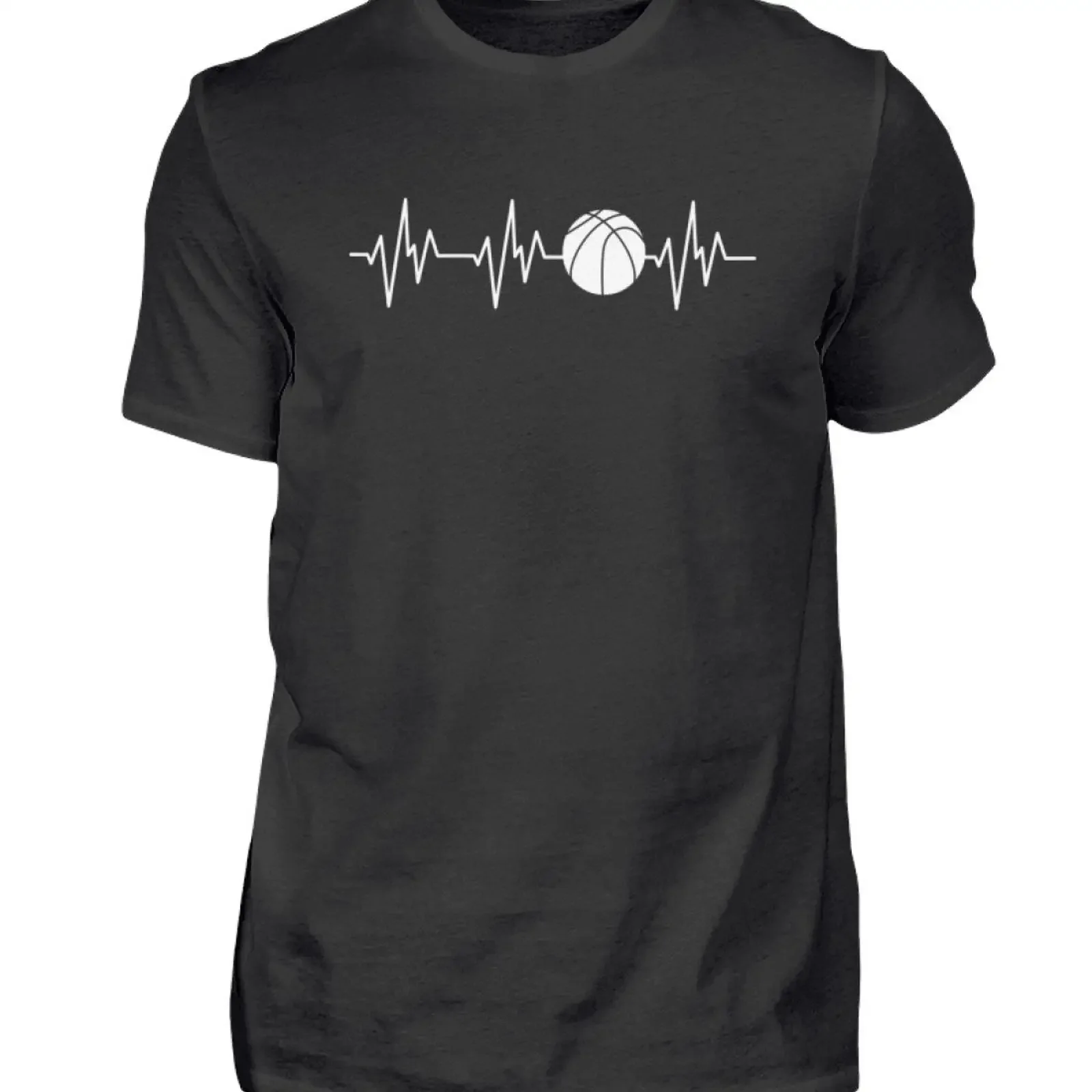 Basketball Player Heartbeat Basket Idea T Shirt Men amp 39 s vintage Washed homme Versatile Unisex Stretched Slightly Soft
