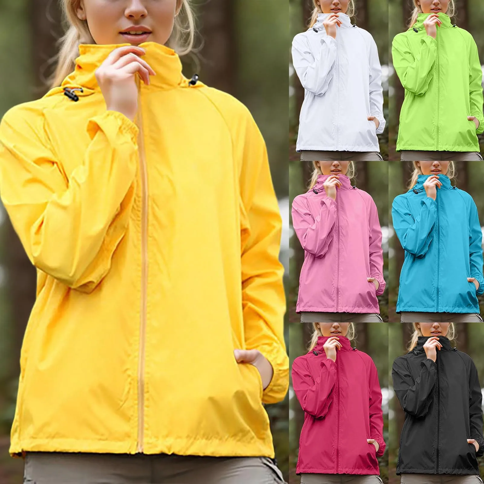 Unisex Quick Dry Men Women Hoodie Windbreaker Sun Protection Jacket Outdoor Sports Ultra-light Thin Coat Waterproof Wind-proof