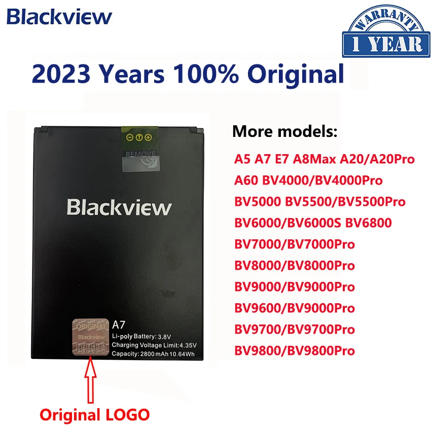 100% Original Für Blackview A7 A5 A60 E7 E7S A8 Max A20 BV4000 BV5000 BV6000 BV6000S BV7000 BV8000 BV9000 Pro telefon Batterie