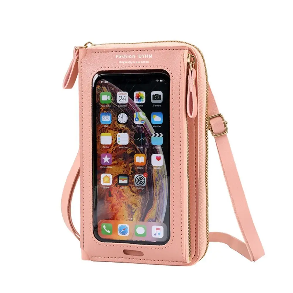 Damskie torby typu crossbody z ekranem dotykowym torebka na telefon komórkowy modna torba na ramię mobilny mini portfel z miejscem na karty torebka moda