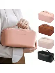 Nuova borsa per cosmetici a conchiglia borsa in PU di alta qualità borsa per cosmetici di grande capacità borsa da toilette portatile all'ingrosso