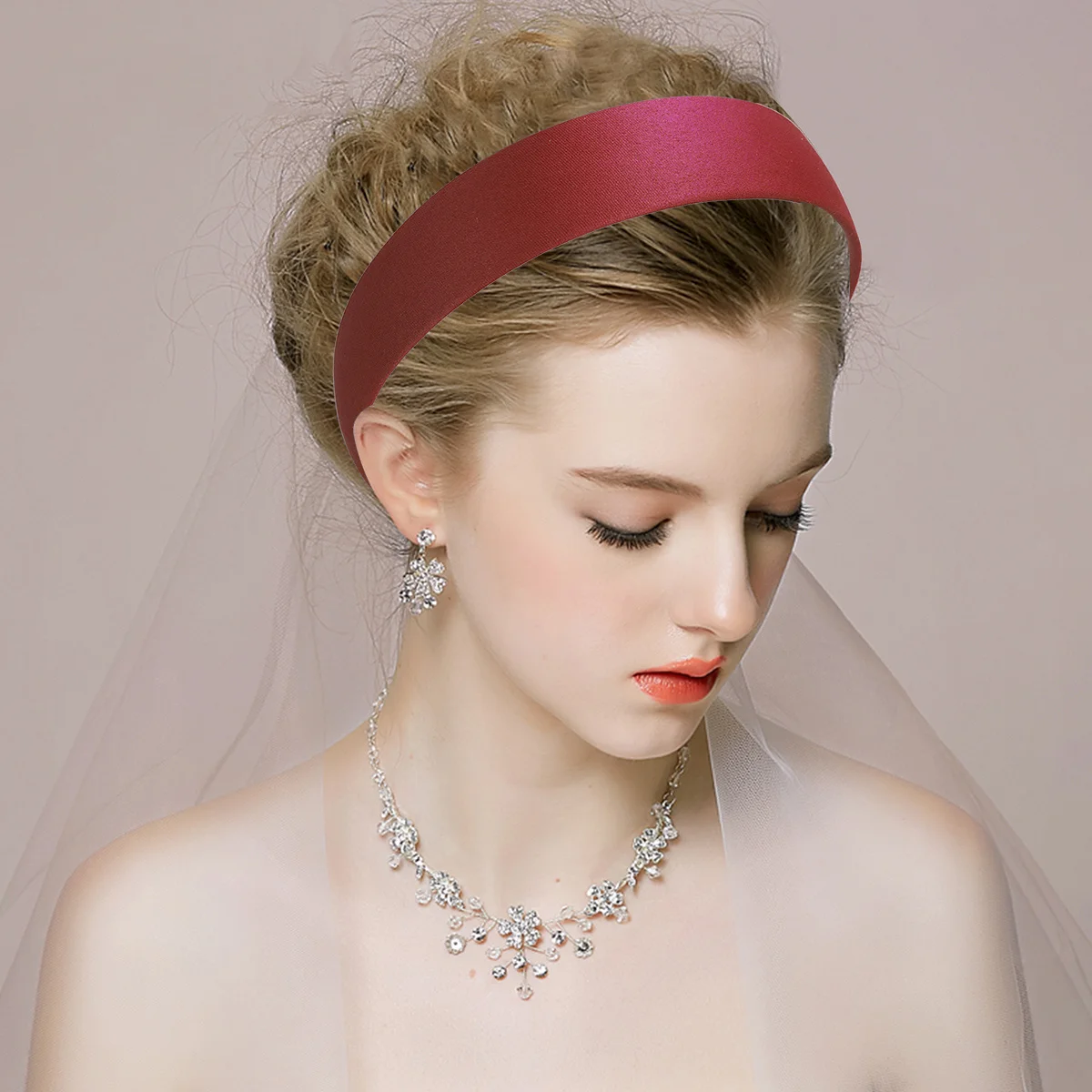 

Набор из 8 мягких эластичных тканевых повязок для волос для женщин: коричневый, черный, темно-фиолетовый, королевский синий, розовый, винно-красный