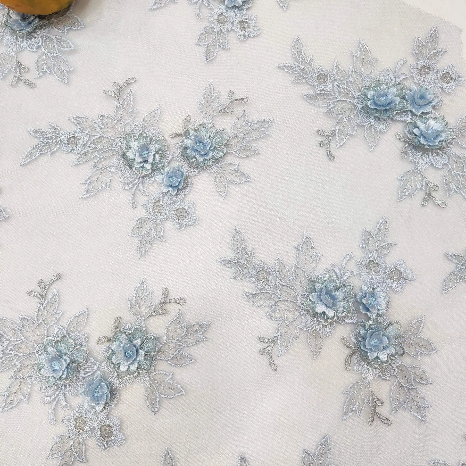 Tule Geborduurde Kant Trim 3D Borduren DIY Applique Patches Bloemenmotieven voor Schoenen Hoeden Decoratie Kleding Accessoires