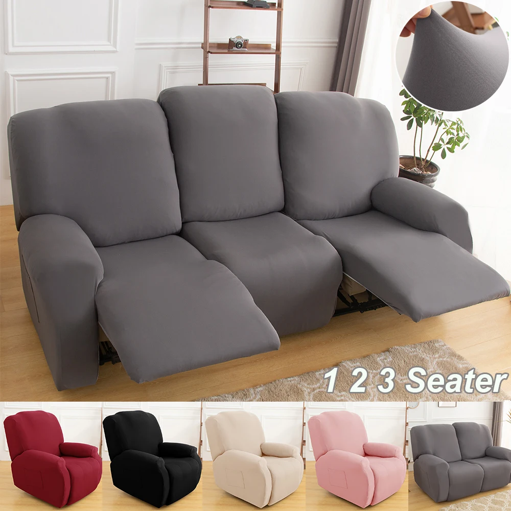 1/2/3 Seater Recliner Sofa Slipcovers Elastic Couch Protector Stretch Recliner Armchair Covers Furniture Chaise Lounge Covers