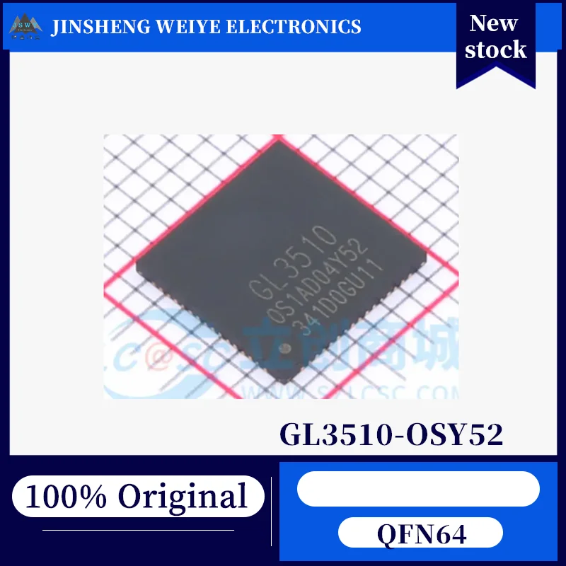 

(10/50 pieces) GL3510-OSY52 GL3510 QFN64 4-Port USB 3.1 Gen1 Hub Controller 100% New Original In Stock Chipset