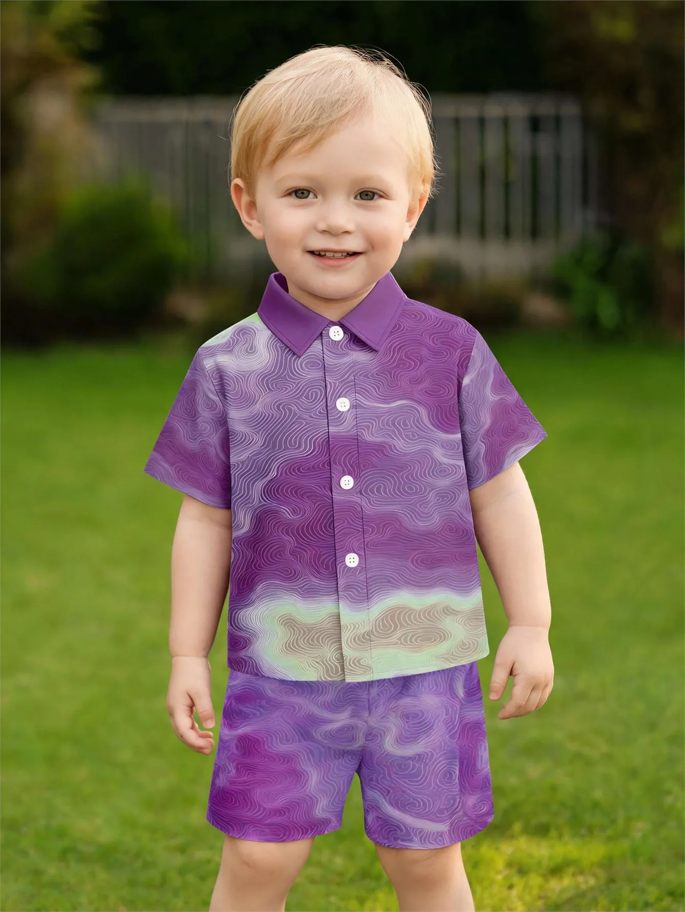 Baby shirt, short sleeved shorts set, breathable, sweat absorbing, quick drying fabric, comfortable and versatile, suitable for