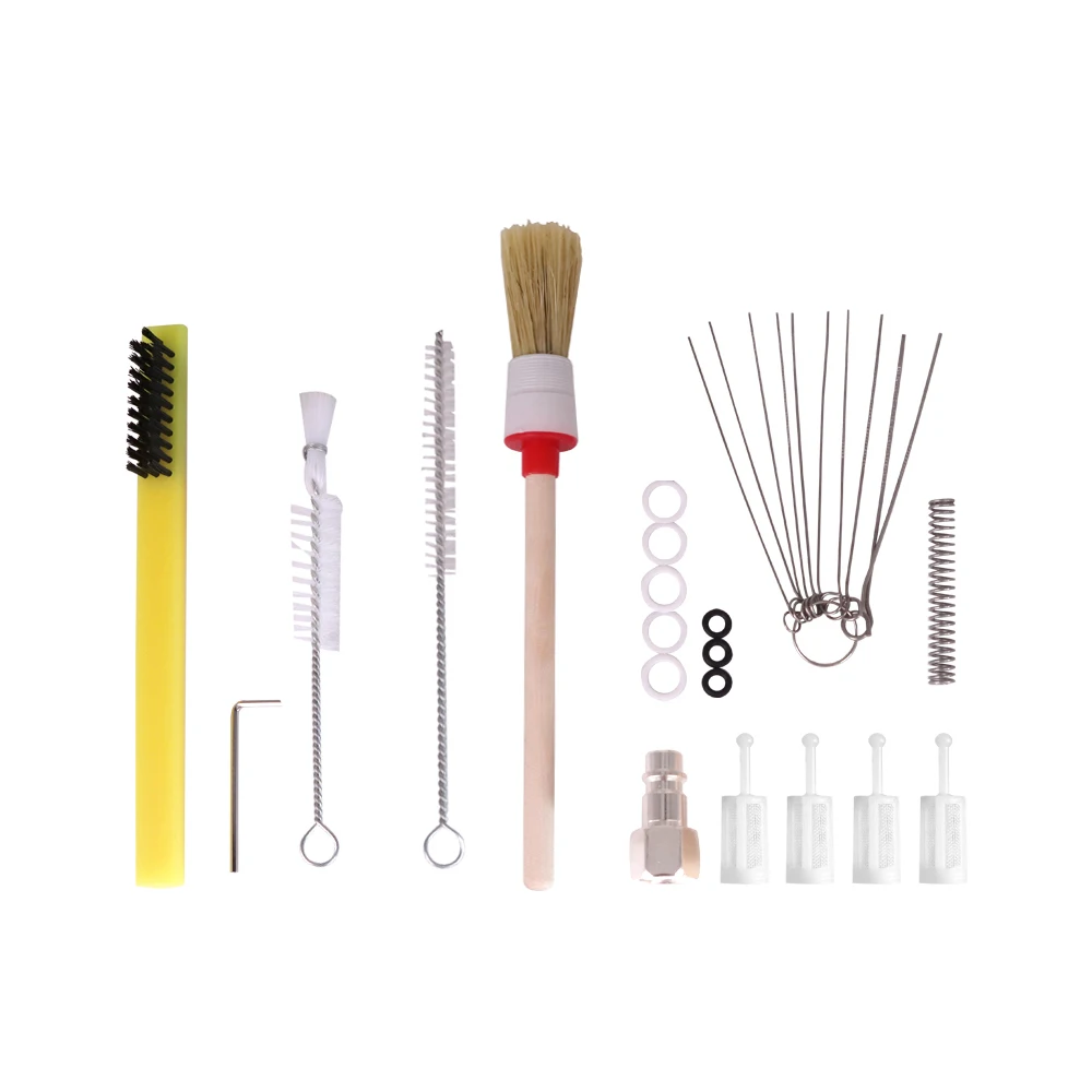 WENXING Airbrush Spray Guns Nozzle Cleaning Repair Tool Kit Needle & Brush Set Spray Guns Clean Accessories