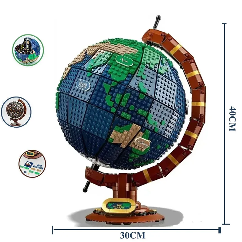 Nieuw Product 2585 STKS Creatieve Globe Kaart Model 21332 Bouwsteen Technologie MOC gebouw creatieve montage kinderen speelgoed geboorte