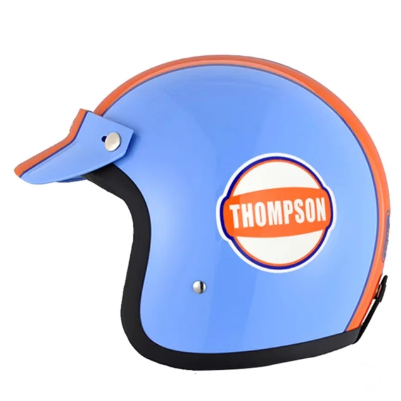 

High strength lightweight fiberglass classic retro Open face 3/4 helmet, For THOMPSON Cruising Motorcycle Protective Helmet