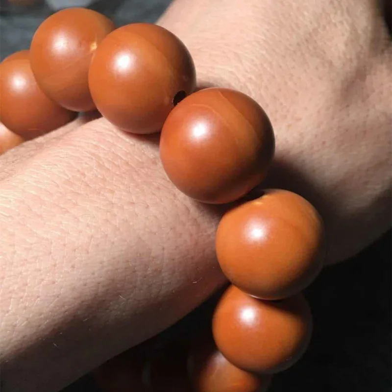 Factory Direct Supply 1.6cm Circle Light Bead Bracelet Nut Guangdong Meilin Old Iron Core Olive round Be