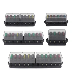Car fuse holder 4/6/8/10/12 Way Circuit Standard ATO Blade Fuse Box Block Holder 12V/24Ve For 22mm Handlebar Motorcycles E-Bikes