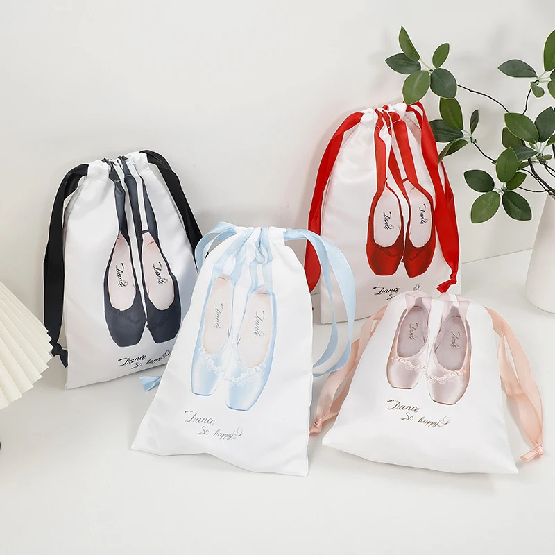 C Pink Ballet Dance Bags Girls Ballet Sports Dance Pouch Drawstring Dance Backpack Women Ballet Organizer Package