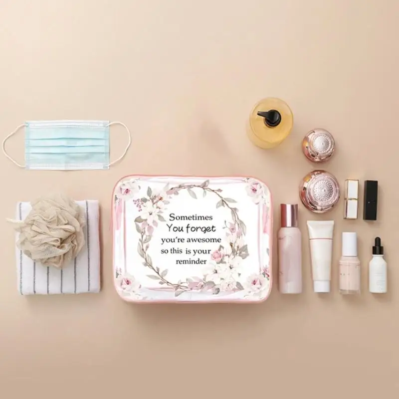 Exquisite Prints PVC Transparent Makeup Bags Travel Portable Cosmetic Large Capacity Organizer Women's Cosmetic Bag Wash Bag