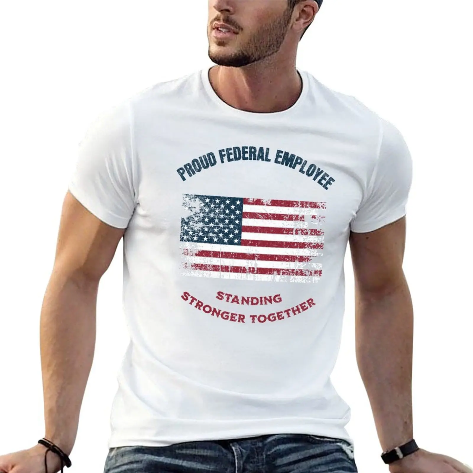 

Proud Federal Employee with Flag T-Shirt t shirts with prints cotton t shirts man 100% t shirts designer T-Shirt