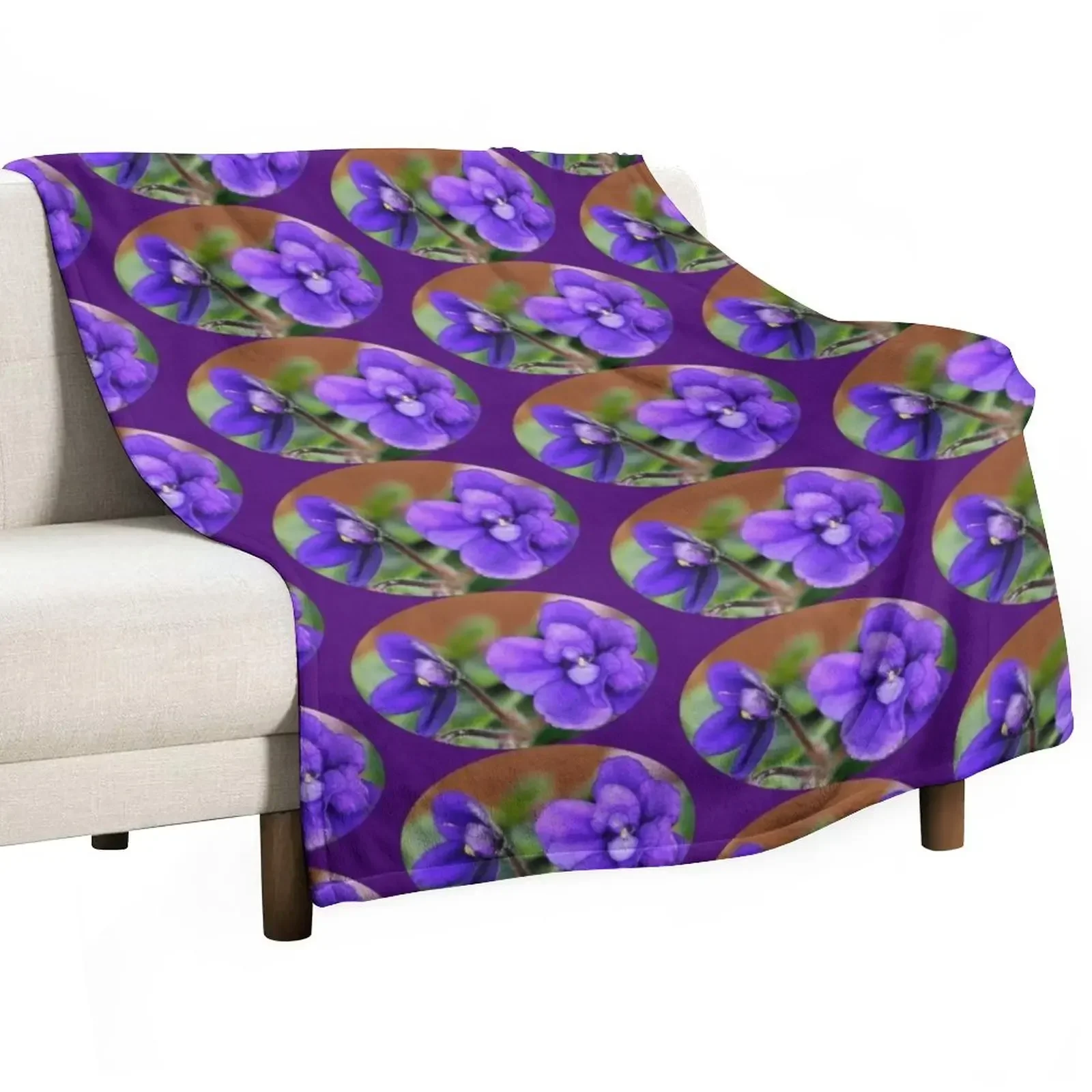 

Miniature African Violet Throw Blanket Baby Custom Sleeping Bag Decorative Sofa Blankets