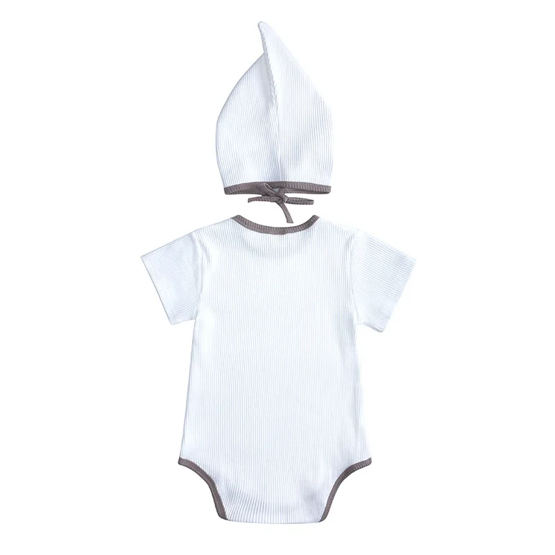 ส่วนบุคคลแขนสั้น Onesie Bodysuit เด็กกางเกง + แถบคาดศีรษะ Custom ทารกสาว Romper ของขวัญเด็ก Photoshoot