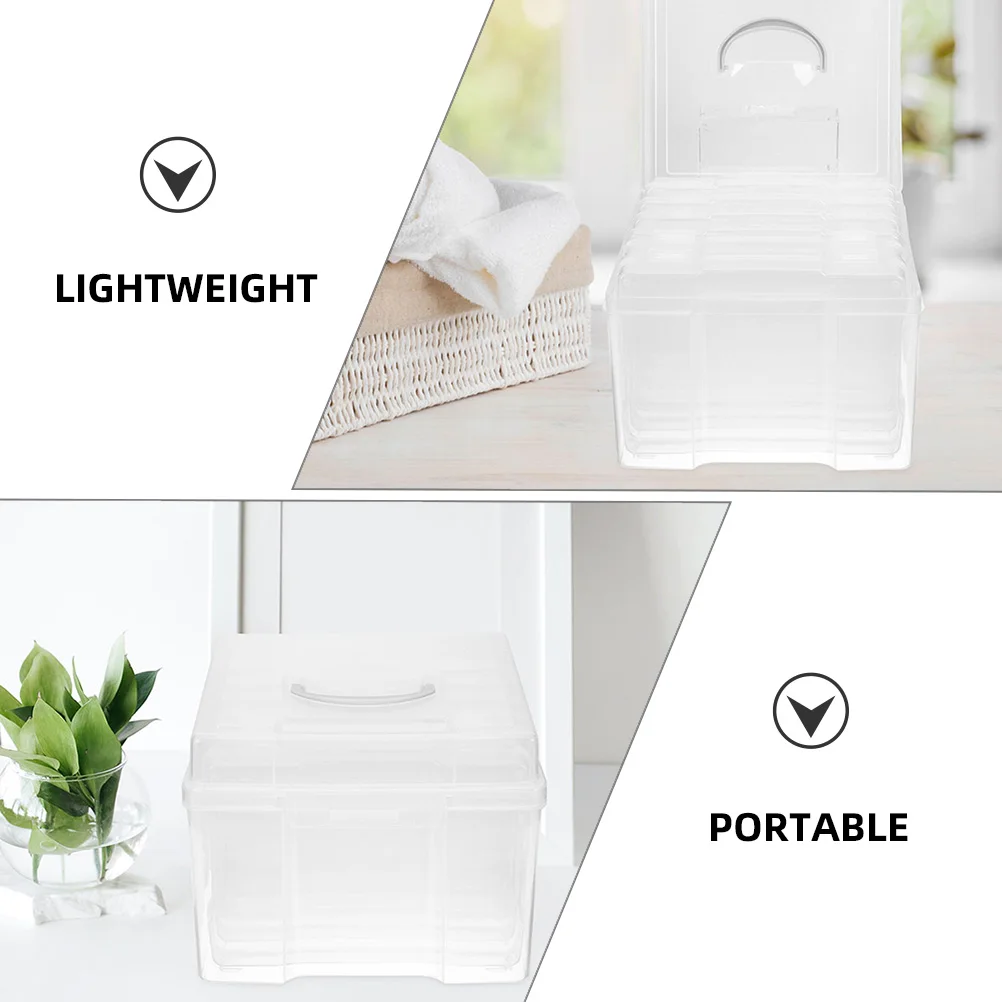 

Photo Storage Box 4x6 Inch Cases for Photos Keeper Household Picture Containers Plastic Photo Organizer Cards Container