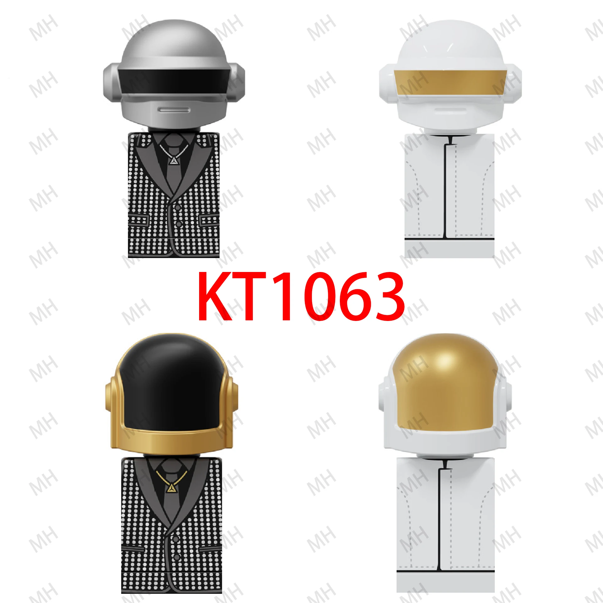 KT1063 Daft Панк Фигурки Строительные блоки Рок-группа Кирпичи Известные певцы Мини-блоки Куклы Игрушки XP483 XP484 XP485 XP486