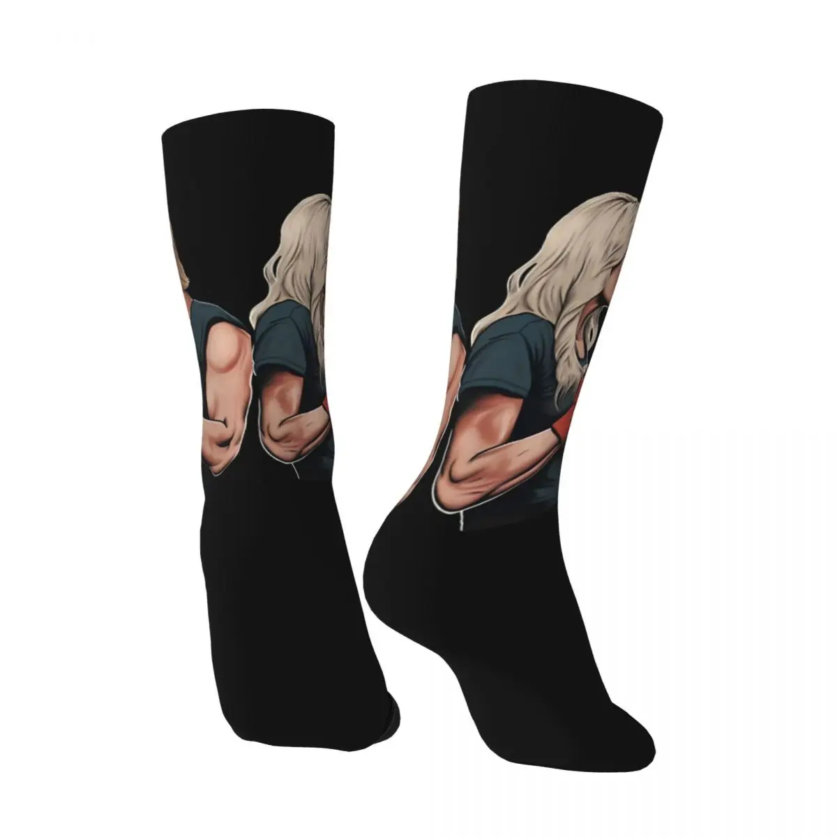 Funny Happy Stormy Daniels With Donald Trump Men's Socks Vintage Harajuku Stormy daniels Street Style Novelty Seamless Crew