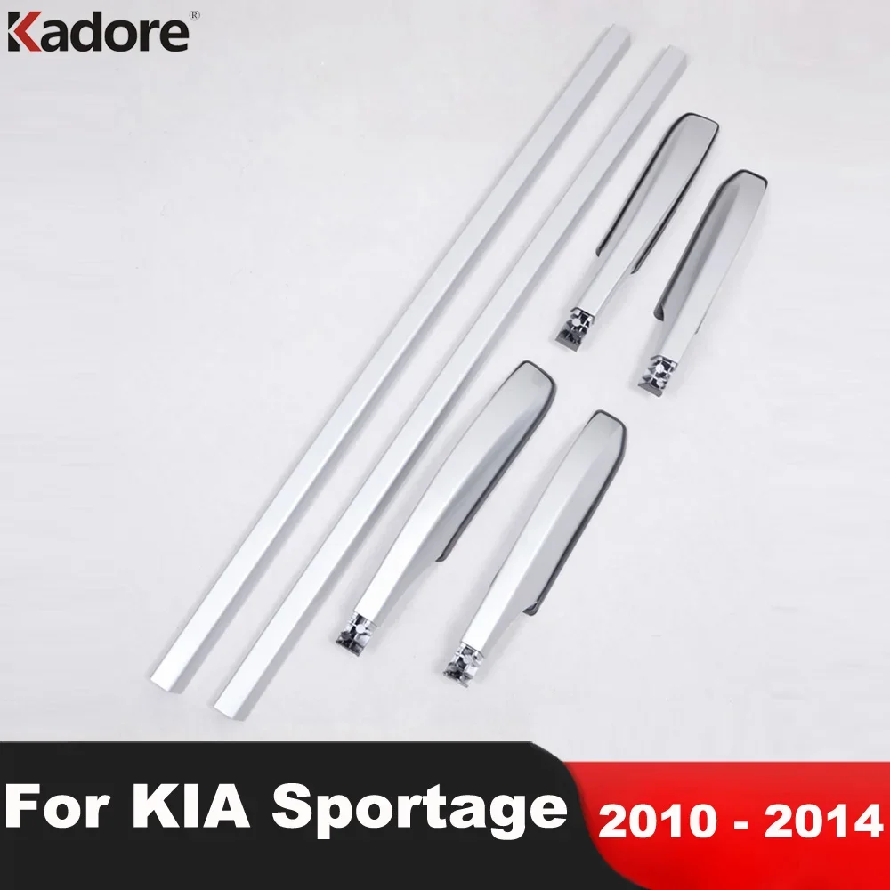 For Kia Sportage 2010 2012 2013 2014 Aluminium Alloy Car Roof Rack Basket Top Rail Cross Strip Bar Luggage Carrier Accessories