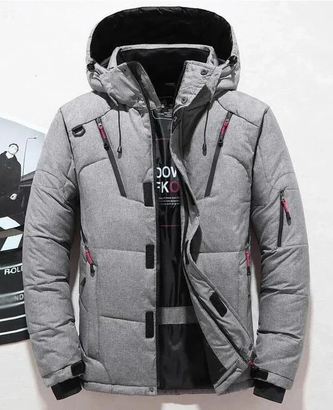 

Мужской пуховик, короткая ветровка, съемный капюшон, молодежная толстая модная морозостойкая куртка