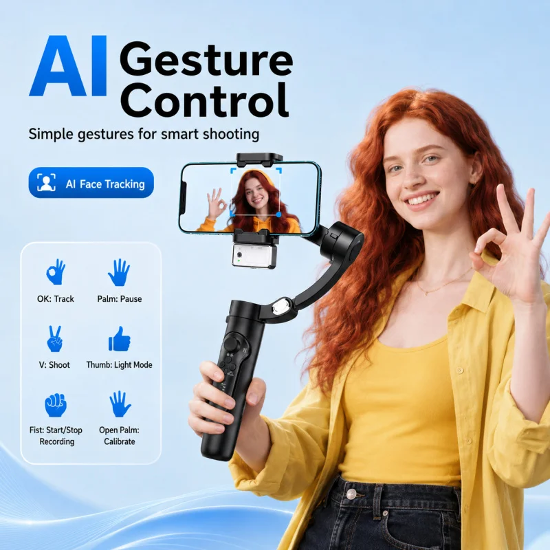 M3 AI Face-Tracking 3-Axis Smartphone Gimbal product image from NOVA18