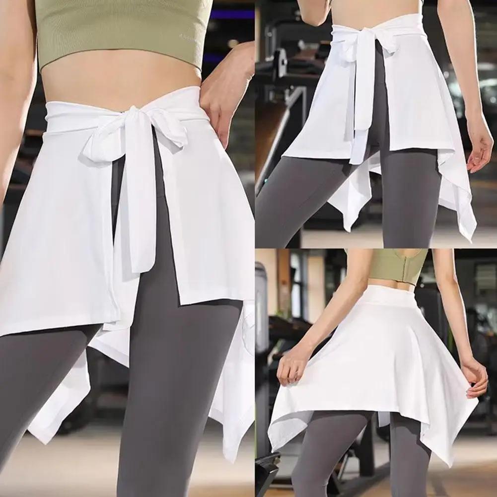 Yoga Women Short Skirt Fitness Dance Workout Wrap Skirt Pilates Anti-Peek Ballet College Girl Hip Covering Quick-Dry Gym Skirt