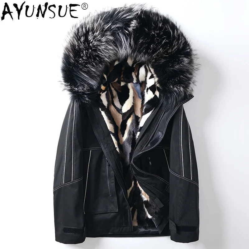 

Jacket Men Clothing Winter Coat Male Real Mink Fur Jackets Hooded Genuine Shearling Parka Mens Abrigo Invierno LXR974