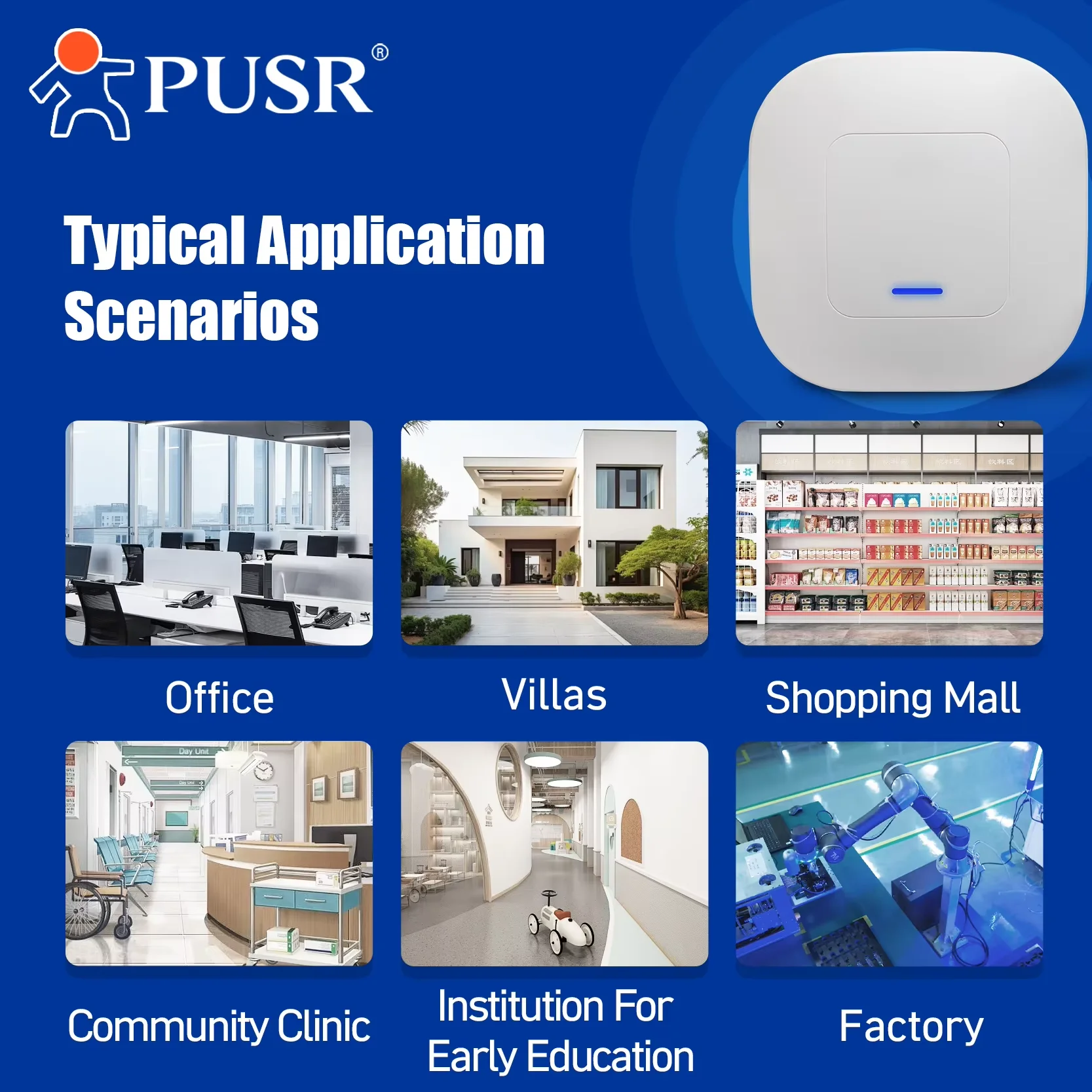 PUSR WiFi6 Ceiling AP Dual Band wifi repeater Wireless Access Point AX3000 Support 802.3at PoE Up to 256 End Users USR-AP310i