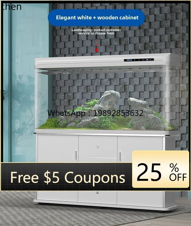 YGG fish tank aquarium small and medium-sized living room floor-to-ceiling household ecological  water-free large glass goldfish