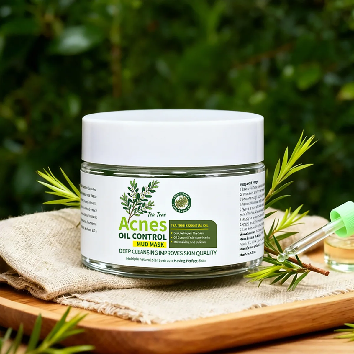 

Натуральное органическое чайное дерево, удаление прыщей, грязевая маска для лица, успокаивающий контроль жирности, увлажняющий крем-эссенция для ухода за лицом