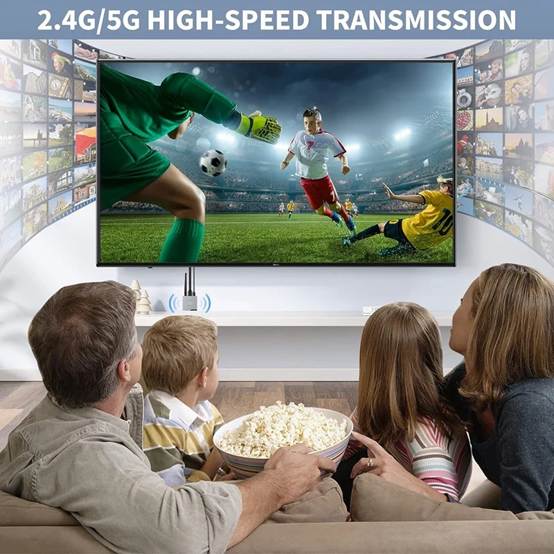 Kabelloser kompatibler Display-Dongle-Adapter 4K, kabelloser Empfänger, Streaming Media Video/Audio/File Wireless Extender Langlebig