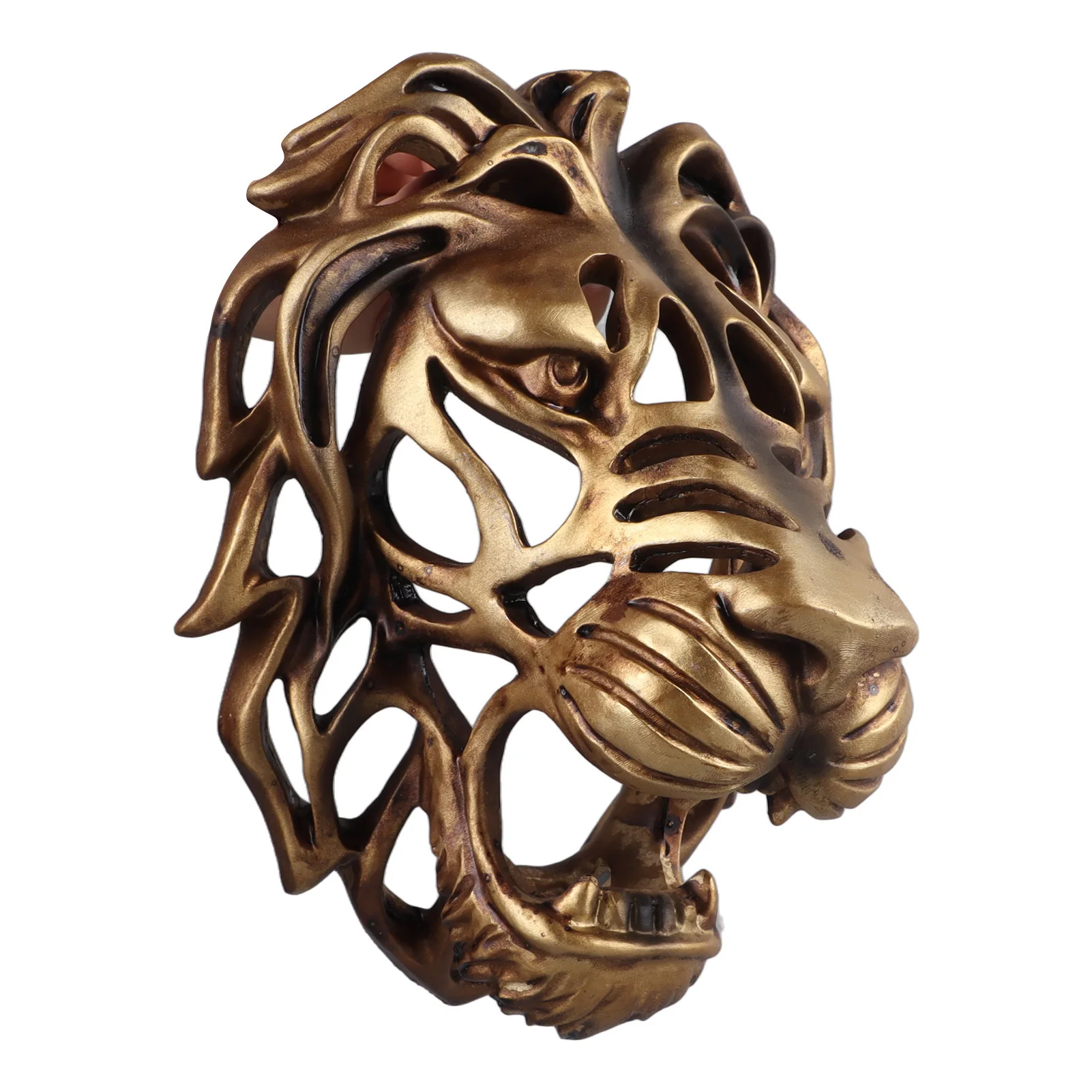 Decorative Lion Head Wall Mounted Art Sculpture Resin Vivid Exquisite Lion Head Art Wall Decor for Home Living Room Bedroom