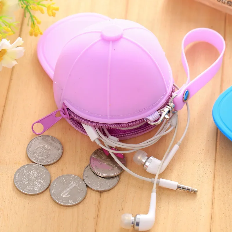 Cap Hat Style Jelly Candy Color Silicone Coin Purse Kids Gift Cartoon Trendy Mini Bag Lady Change Purse Women Smart Wallets