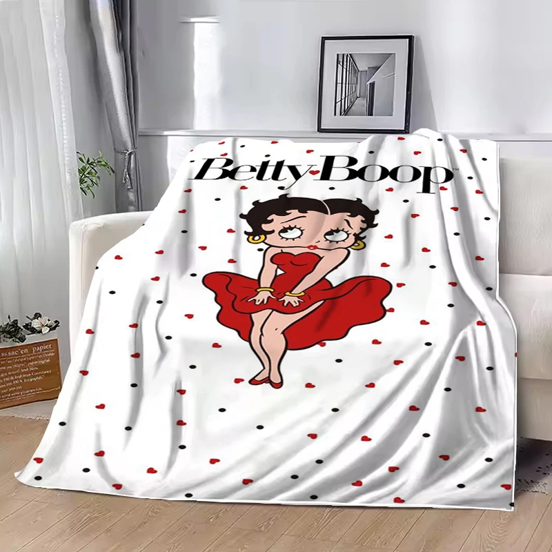 

Bettty Cute B-Boops Throw Blanket Camping Chair Plead Cover Luxury Designer Bedding Throws for Lounge Portable Soft Plaid Catnap