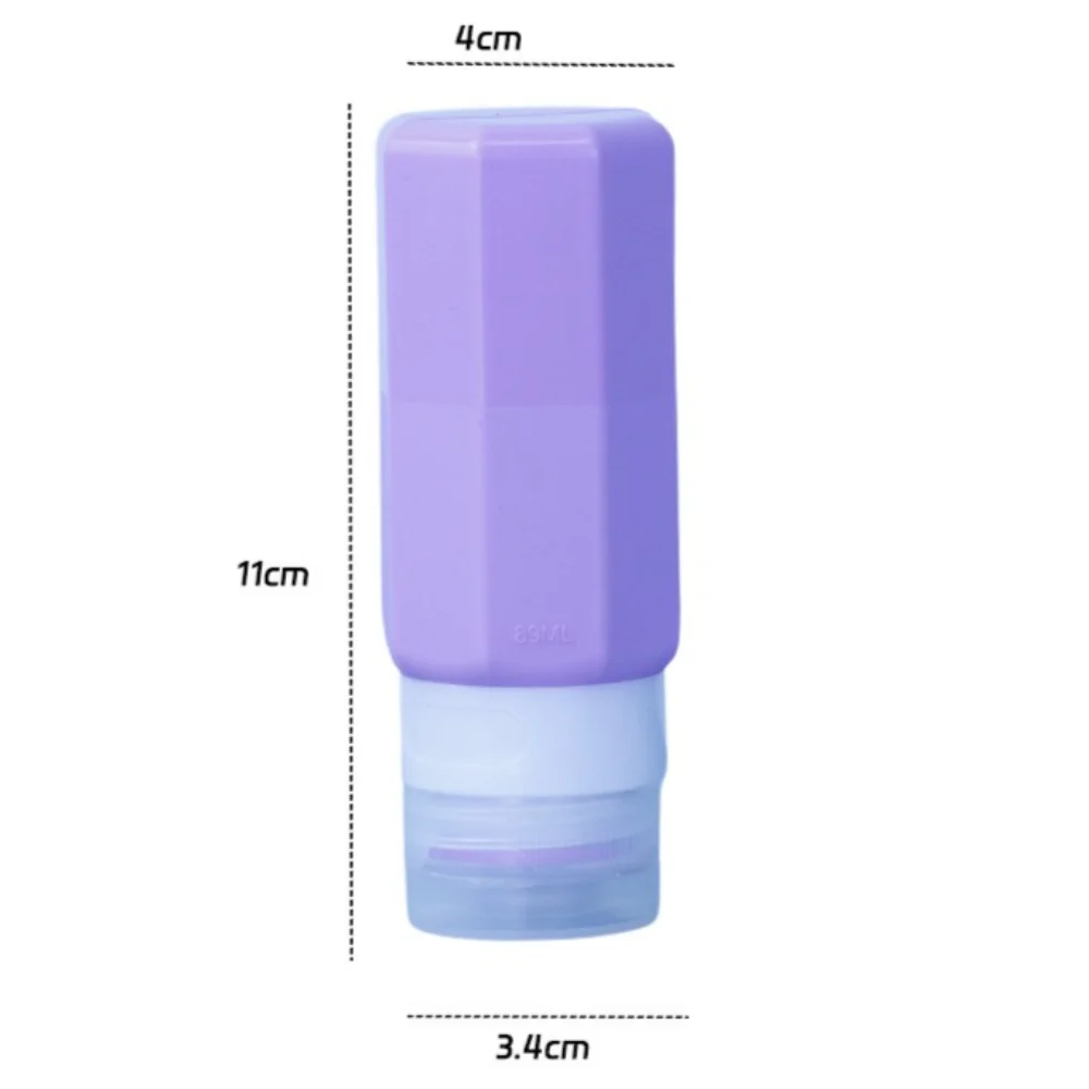 Podróżna butelka silikonowa Wygodny, szczelny szampon do mycia twarzy Pojemnik na żel pod prysznic Wyciskane puste butelki 89 ml