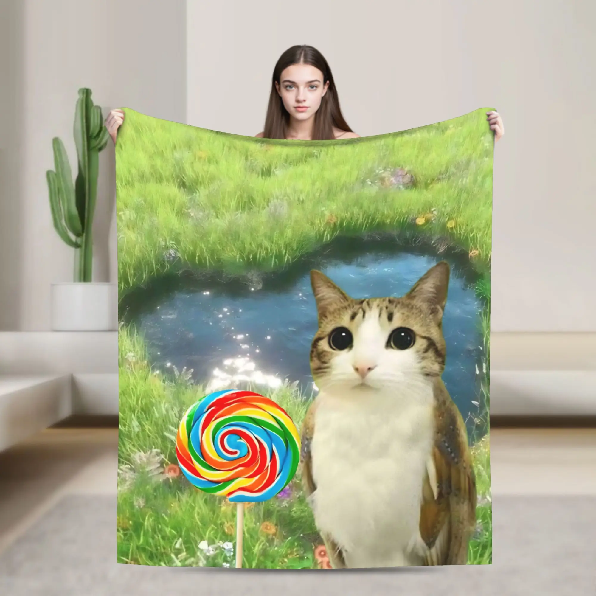 Internet Famous Meowl Cat Owl Meme Blanket Quality Soft  Throw Blanket Winter Travel Office Outdoor Funny Bedspread