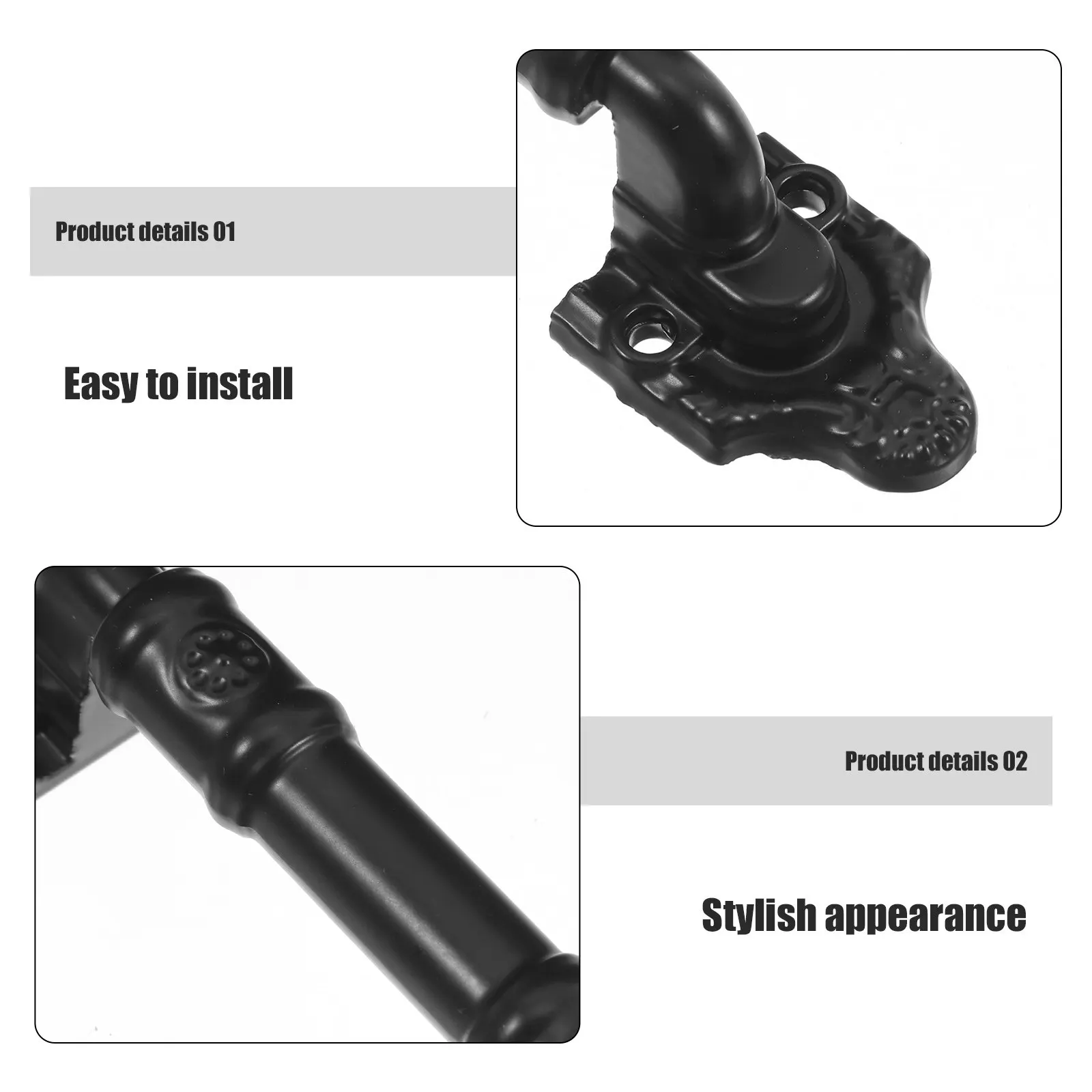 2Pcs Barn Door Handle No Drill Heavy Duty Replacement Handle Stylish Surface Mounted for Sliding Doors Cabinets Wardrobes Garage