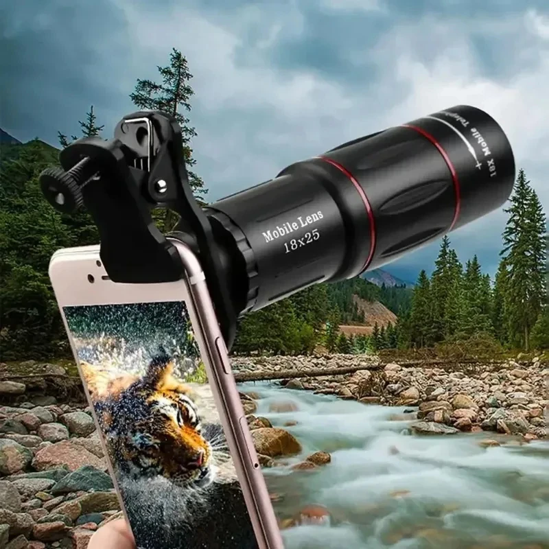 18X25 HD Phone Telephoto Lens, External Monocular Telescope, 18X Zoom Pro Photography, Capture Distant Moments Clearly