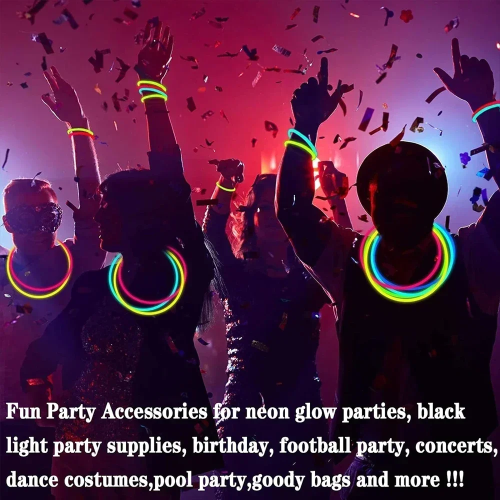 Leuchtstäbe Großpackung Party-Set Leuchtarmbänder Halsketten Ultrahelle Leuchtartikel für Halloween-Party Geburtstag – Detail 3