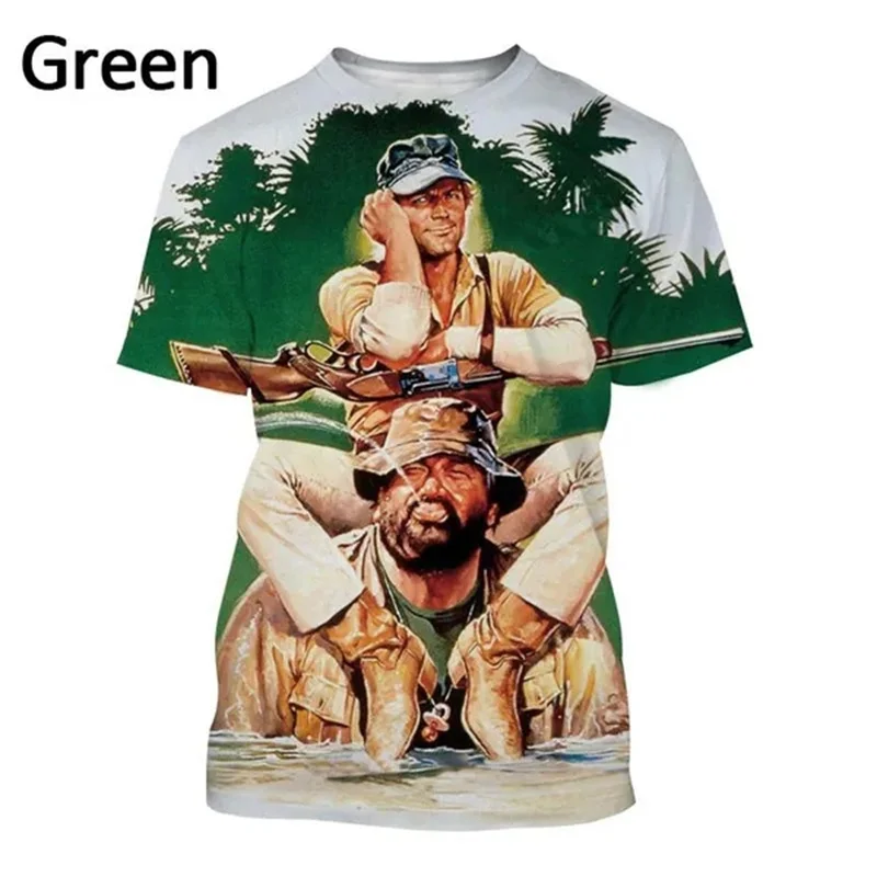 Hot Selling Movie Actors Terence Hill And Bud Spencer 3D Printed T-Shirt Men\'s Casual Short Sleeves Funny Cool Harajuku TShirts