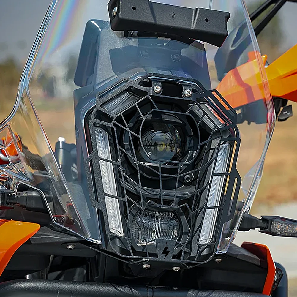 For 390 Adventure 390ADV ADV R X 2025 2026 Motorcycle HeadLamp Mesh Grille Headlight Guard Grille Cover Protector 390Adventure