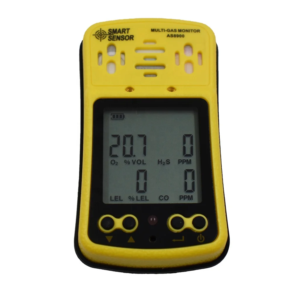 

Smart Sensor AS8900 4 in 1 Combustible Gas Detector Analyzer Handheld Multi-Gas Monitor Gas Detector O2CO H2S Analyzer