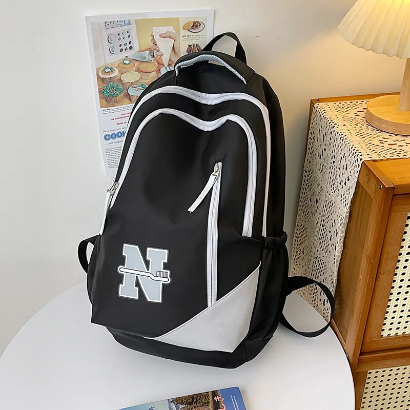 Student Backpack American Retro Large Capacity Backpack Fashion Casual Versatile Couple Backpack Student School Bag